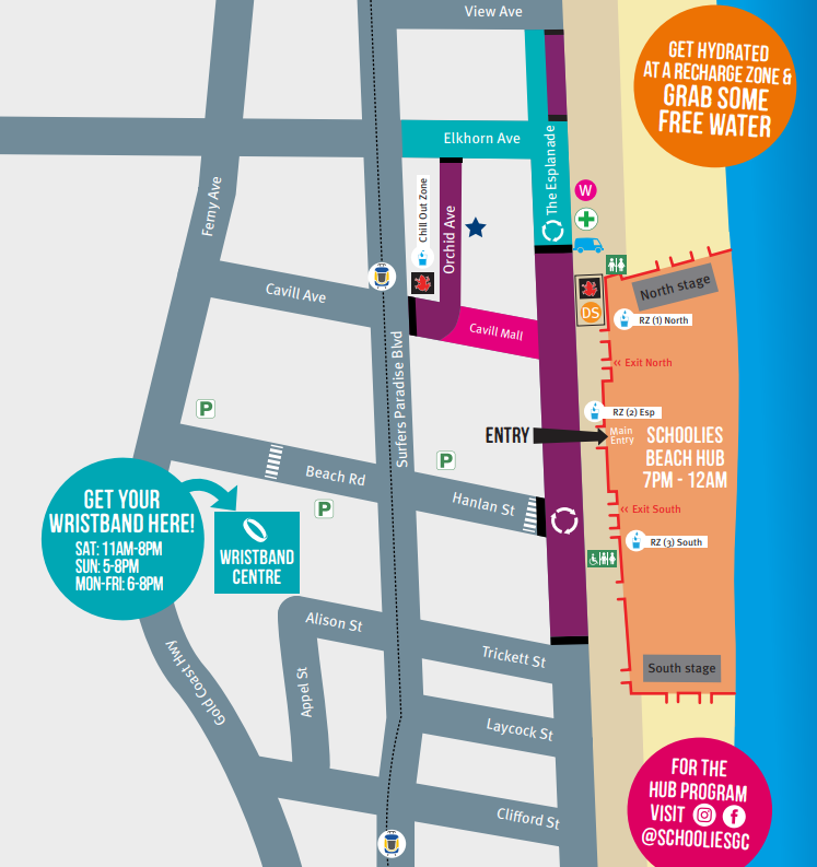 Safer Schoolies 2024 Response Zone Map